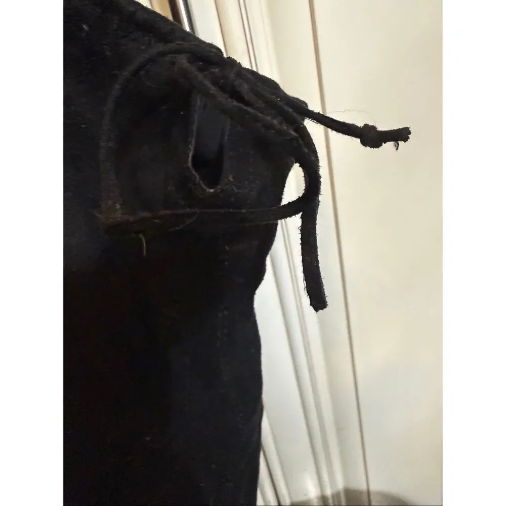 Unisa Women's Faux Suede Tie Back Flat Heel Over the Knee Boots Black Size 7.5